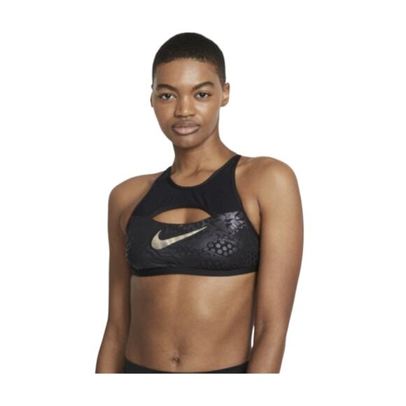Nike BLACK Tiger Streak Crossback Bikini Swim Top US Small NWT - Picture 3 of 8
